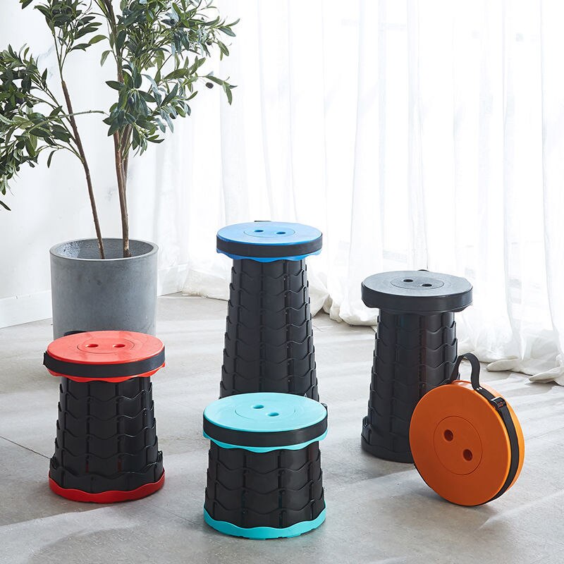 Sgabello pieghevole a scomparsa per pesca da campeggio regolabile in altezza-sedia da seduta telescopica pieghevole in plastica portatile