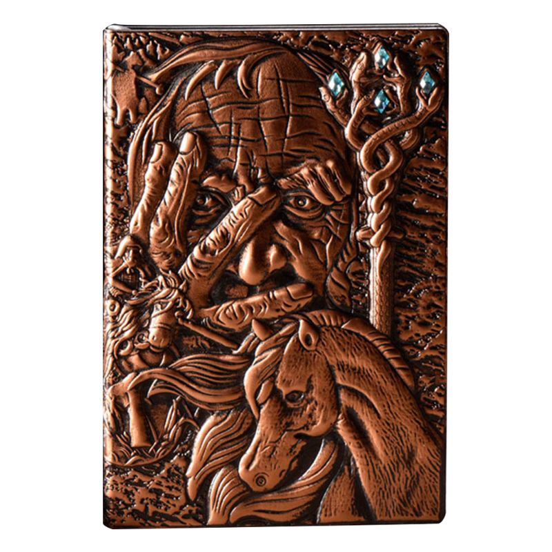 The Magic Embossed A5 Leather Notebook Journal Notepad Travel Diary Planner Book School Office Supplies 1XCB