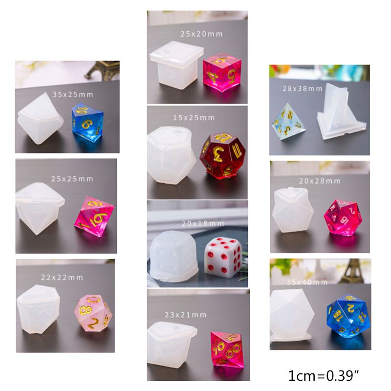 10 teile/satz Neue Transparent Silikon Form Dekorative Handwerk UV Harz DIY Würfel Form Epoxy Formen Schmuck, Der Formen Sets