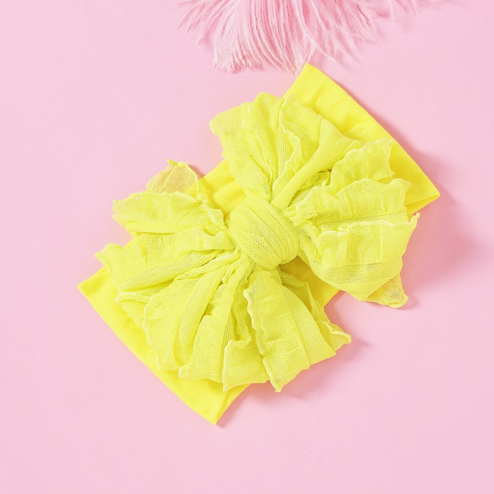 Großes rüschen-schleifen-stirnband aus Nylon, breiter babyturban aus superweichem Chiffon, handgefertigt, geknotet, einheitsgröße, jfny 200: Farbe 3
