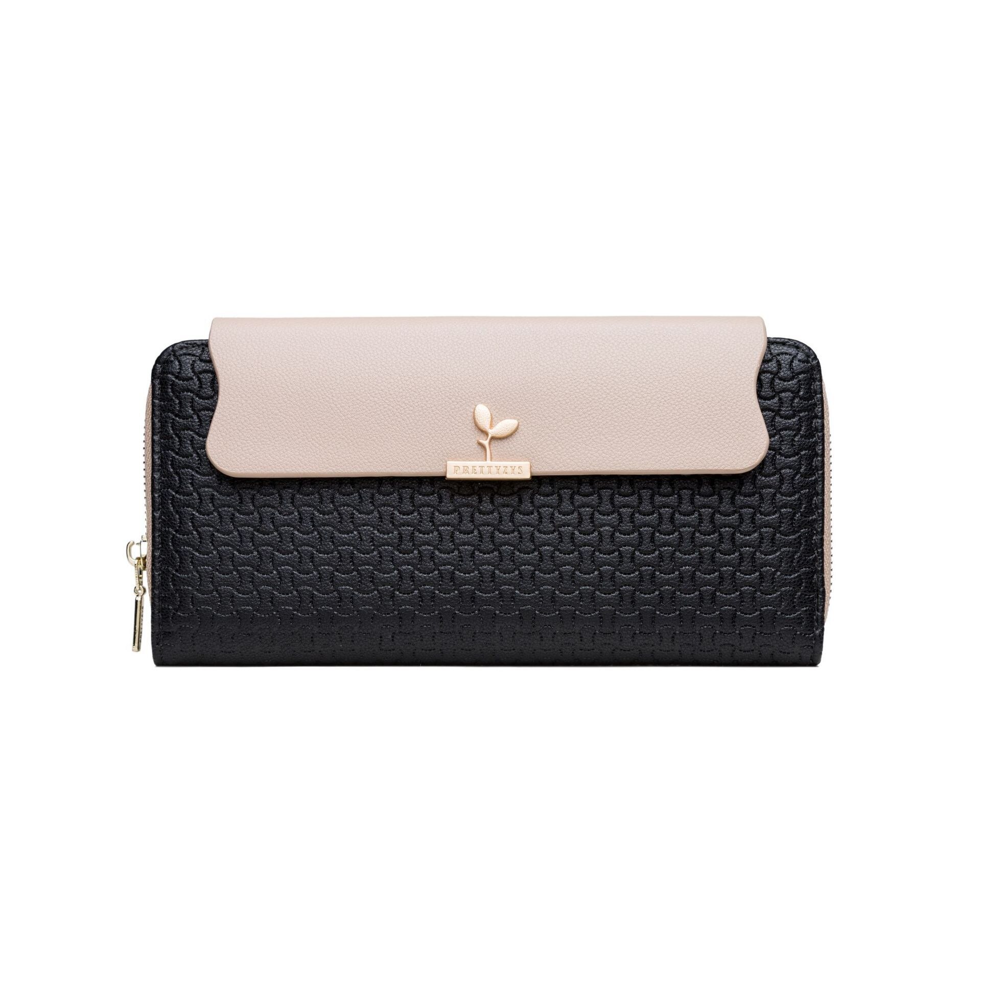 Dames portemonnees, grote capaciteit telefoon portemonnee, snoepkleurige dames clutch, lange rits portemonnees, carteira: Zwart