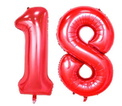 2pcs 32/40 inch Happy 18 Birthday Foil Balloons pink blue gold number 18th Years Old Party Decorations Man Boy Girl Supplies