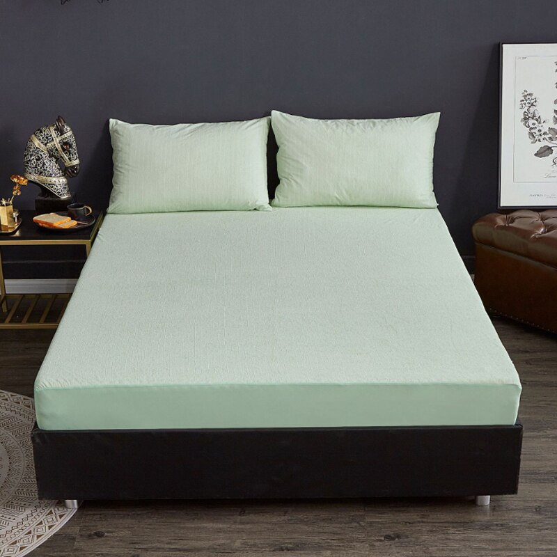 Waterproof Urine Mattress Pad Cotton Terry Bed Cover Striped Mattress Cover Breathable Bed Covers Fitted Sheet Anti Bed Bug Mite: 02 / 180x200x28cm