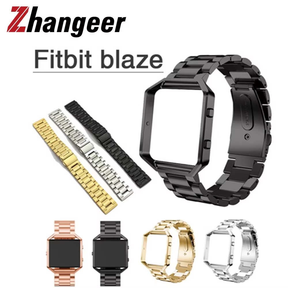 Correa de reloj de acero inoxidable 316L + funda protectora de marco para Fitbit Blaze pulsera impermeable accesorios de correa de reloj