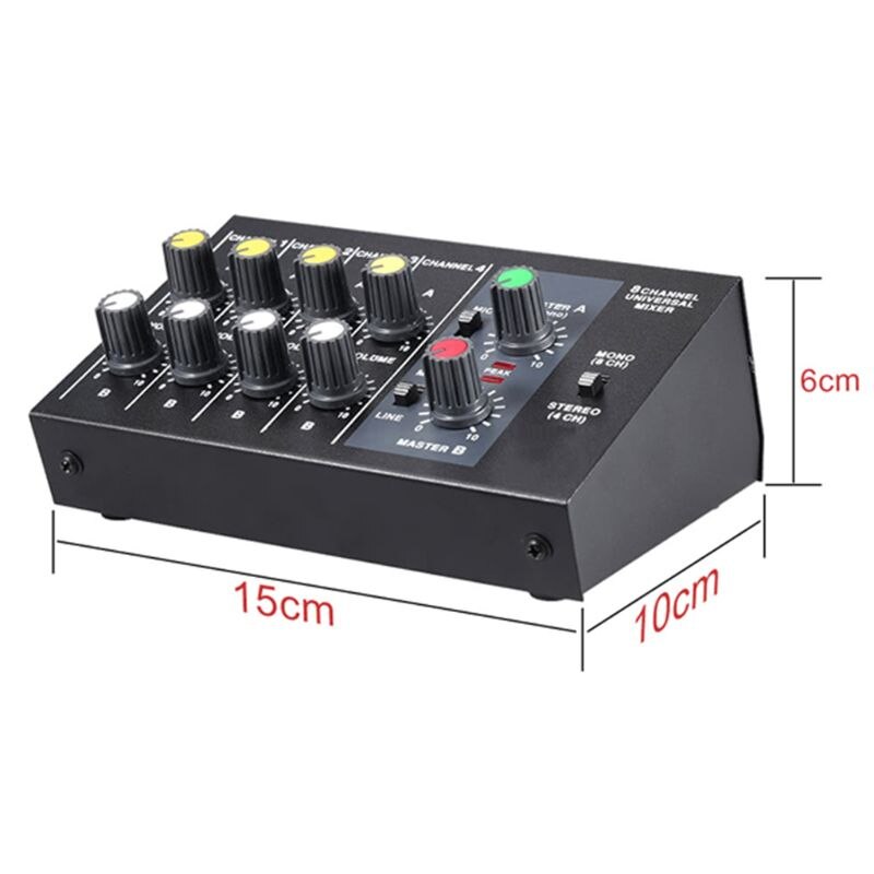 8 Kanaals Geluid Universele Digitale Mixer Aanpassen Microfoon Mixing Console Mono/Stereo Mono/Stereo Eu/Us Plug