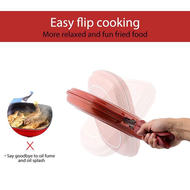 28cm dobbel side bærbar grill stekepanne firkantet form non-stick rustfritt stål ansikt panne biff stekepanne kjøkken kokeverktøy