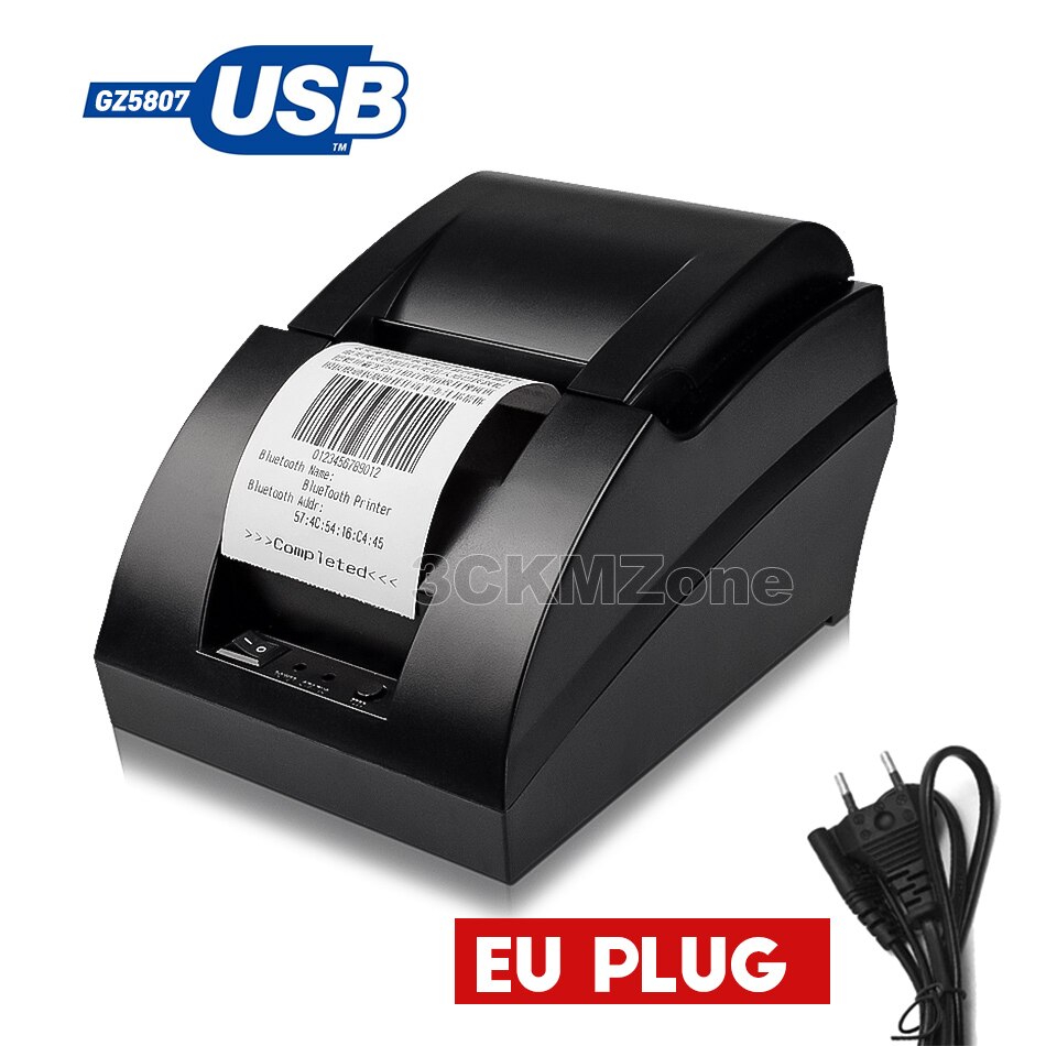 58mm thermal receipt printer 58mm usb bill thermal barcode printer usb pos system For Resaurant Supermarket Store: Printer EU Plug