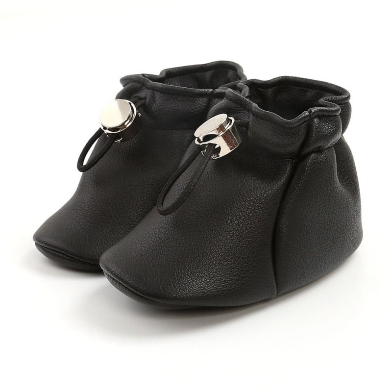 Newborn Baby Casual Frist Walker Boy Girl PU Leather Pocket Shoes Soft Sole Toddler Shoes 0-18M