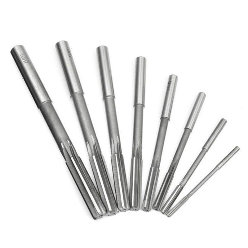 8 unids/set mango recto escariador de precisión H7 HSS tirando mano Set de fresas herramienta de corte 3/4/5/6/7/8/9/10mm para diámetro de herramientas
