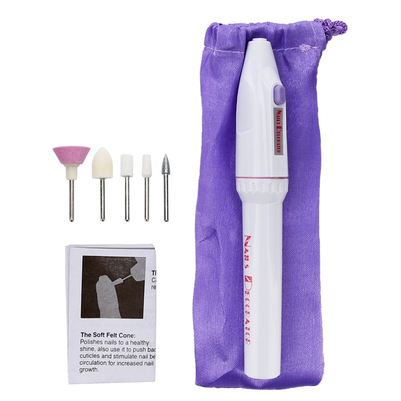 Kit de recortador de esmalte de uñas 5 en 1, herramienta de corte de uñas, amoladora de manicura, pulidora de pulido de pedicura