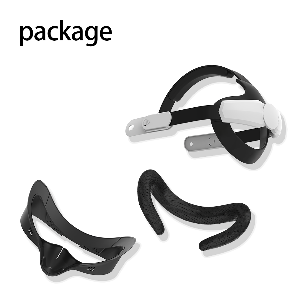 til oppdrag 3s vr spilling elite hodestropp med komfortabelt ansiktsgrensesnittbrakett til meta oppdrag 3s vr-tilbehør: Svart
