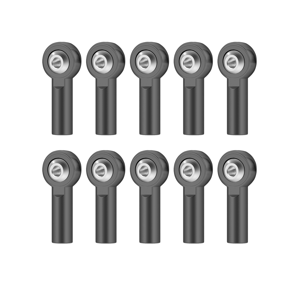 10 Uds M2 enlace tirante extremo Metal Universal junta cabeza de bola hebilla dirección varilla de empuje extremo de varilla de amarre Mini bielas para barcos RC: Gris oscuro