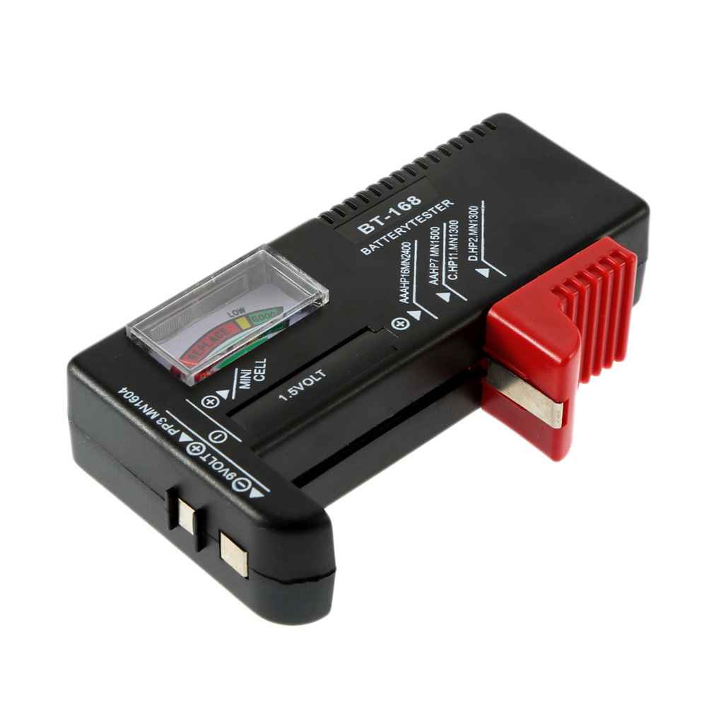 Digital batteritester voltkontroller for 9v 1.5v knappceller universal oppladbar aaa aa cd batteritestenhet spenning: Bt168