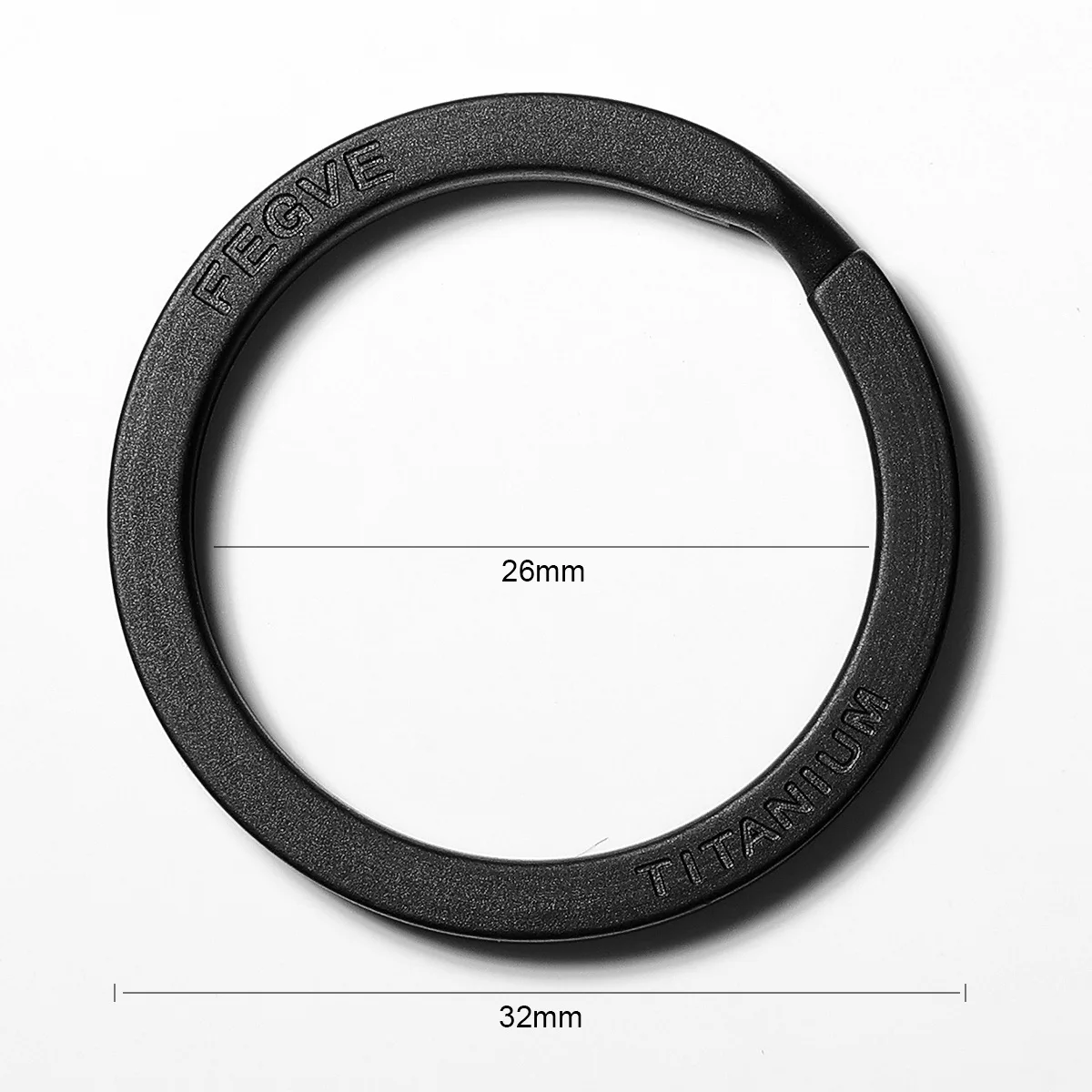 LLavero de titanio negro para hombre, llavero plano, soporte para anillos, hebilla de llavero de arco EDC ligera para accesorios, dispositivos al por mayor: Blanco
