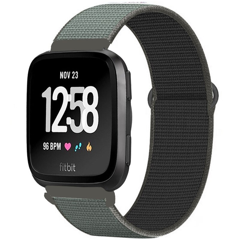 Strap for Fitbit Versa 2 band correa Smart watch replacment Watchband Nylon Sport Loop Bracelet correa Fitbit Versa 2 band: Storm gray