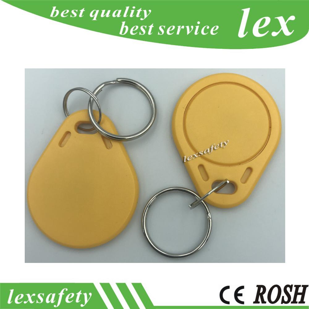100 pçs/lote hf m1 f08 keyfobs 13.56 mhz iso14443a rfid ic freqüência chaveiro fm1108 cartão passivo botão de controle acesso