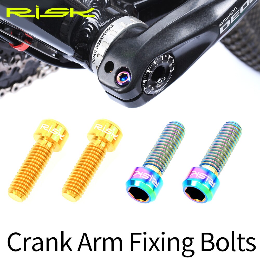 Risico 2Pcs M6 * 18Mm Mtb Fiets Crank Bolt Titanium Legering Road Mountainbike Crank Arm Fixing Lock schroef