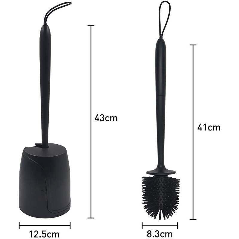 Toilet Brush with Holder, Silicone Brush Toilet Brush Cleaner for Bathroom Cleaning Supplies