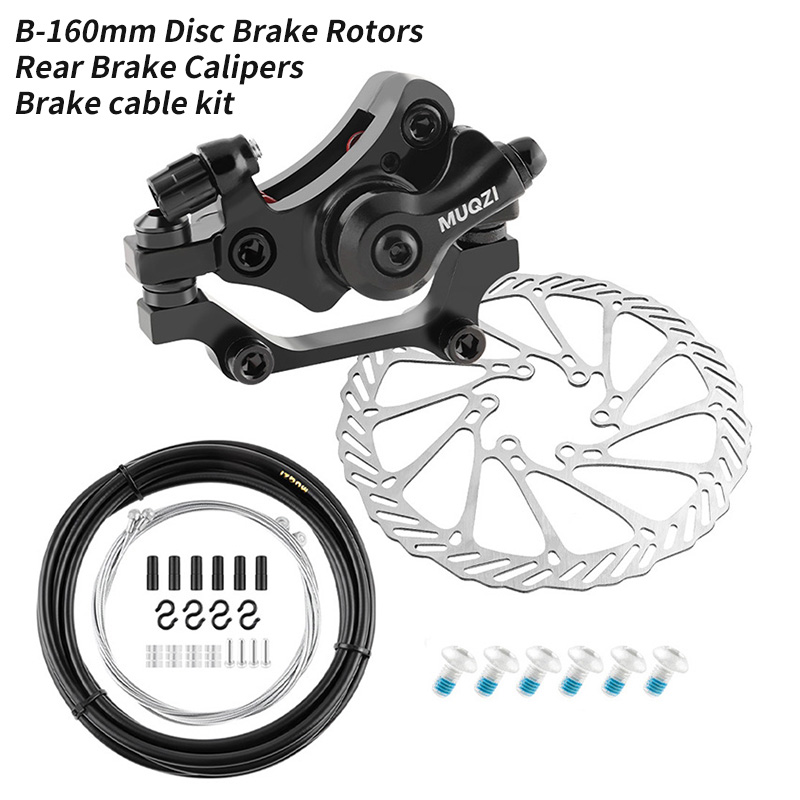 MUQZI Disc Brake Kit Bike Disc Brake Caliper Bicycle 22.2mm Brake Lever MTB Road Bike Cable 140mm 160mm Brake Rotor: Brown