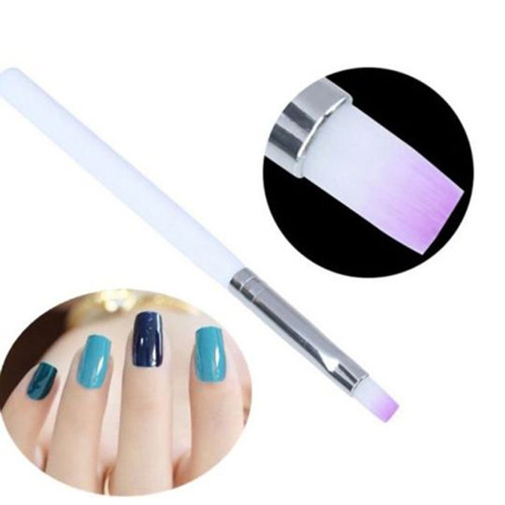 Manicure Pen Flat Mouth Light Therapy Pen Purple Hair Gel Pen Nail Art UV Gel Art Brush Manicure Tool