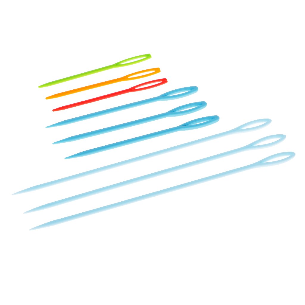 Plastic Wool Hand Knitting Yarn Needles Cross Stitch Knitting Needles, Assorted 3 Sizes