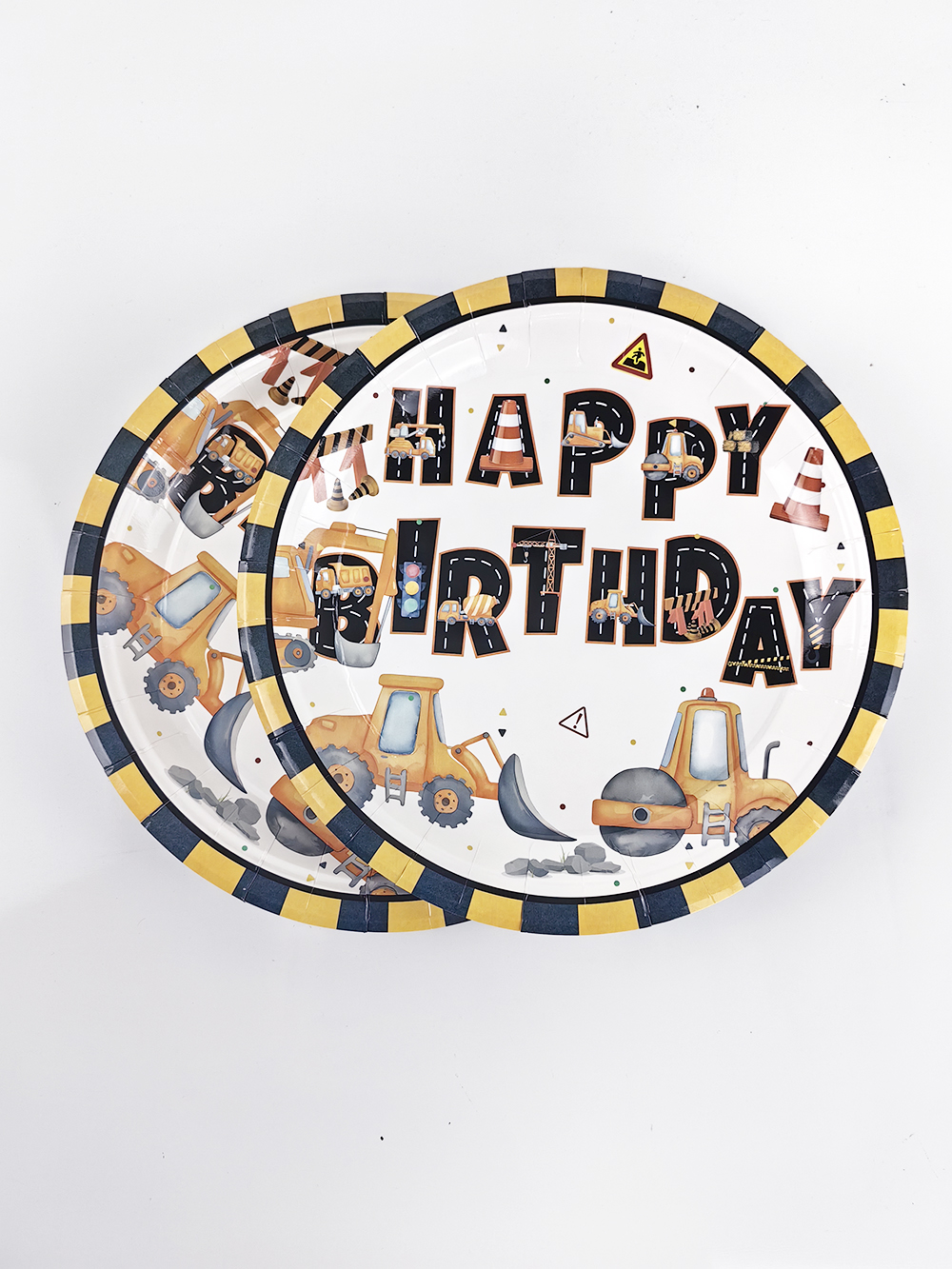 Construction Party Disposable Tableware Paper Plates Napkins Construction Truck Birthday Decorations Excavator Party Supplies