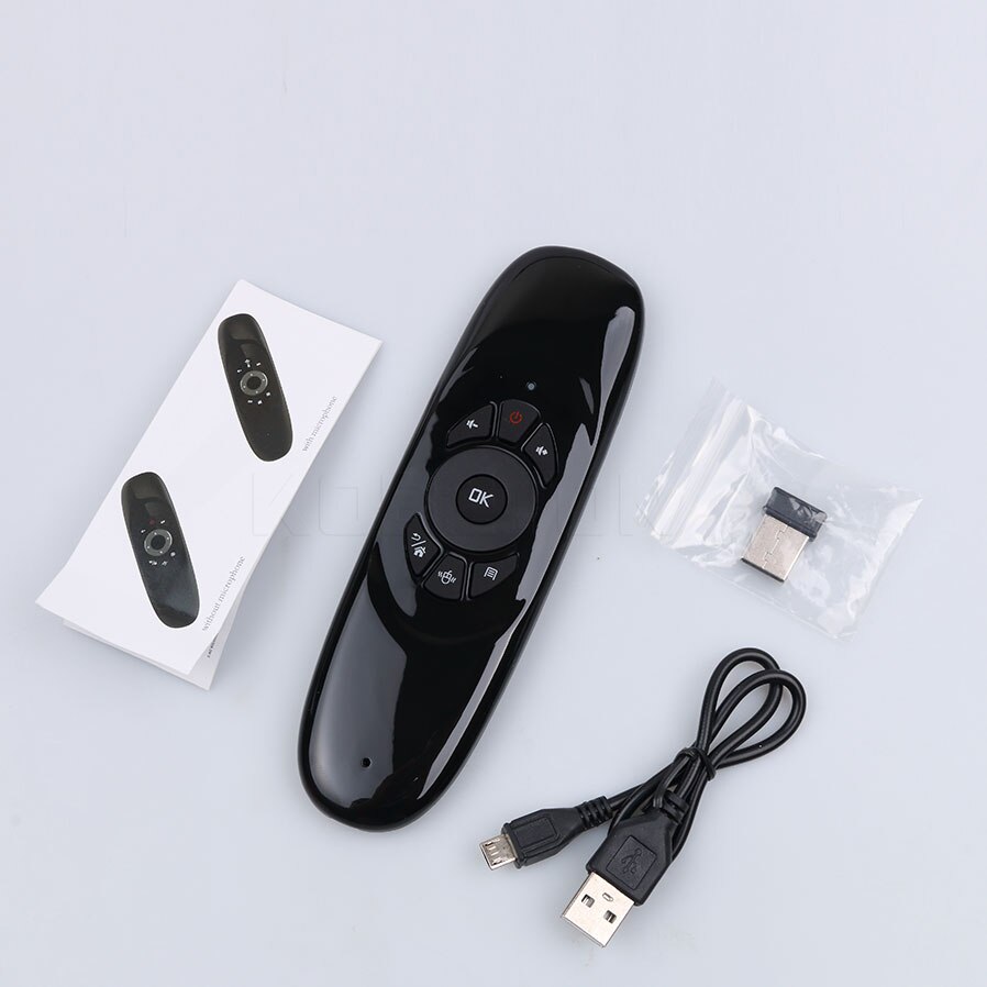 KEBETEME C120 Gyroscope Fly Air Mouse Wireless Game Keyboard Android Remote Controller Rechargeable 2.4Ghz Keyboard for TV PC