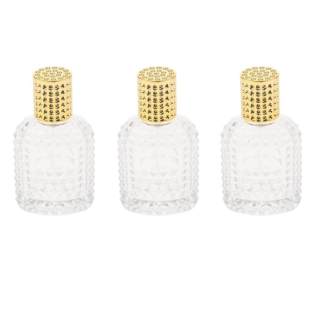 3x ananas glas parfume flaske æteriske olier flaske beholder guld 50ml