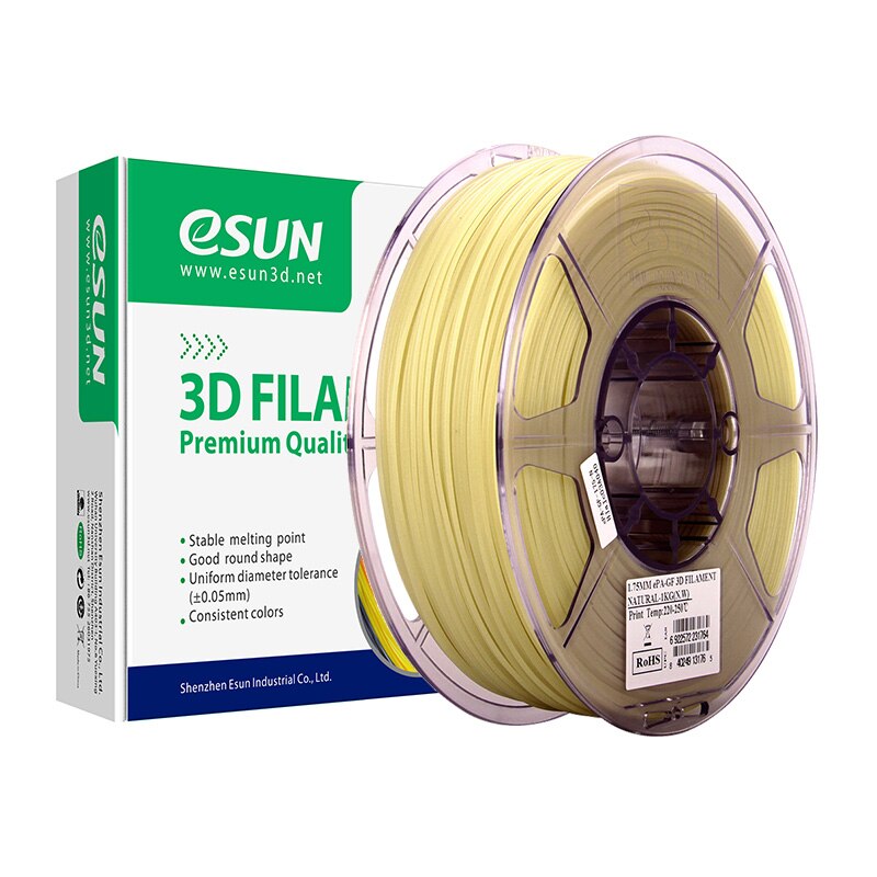 eSUN Glass Fiber Filled Nylon Filament 1.75mm,PA-GF 3D Printer Filament,1KG (2.2 LBS) Spool 3D Printing Filament for 3D Printers
