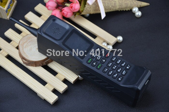 Super Big GSM Mobile Phone Luxury Retro Telephone Loud Sound Power Bank Standby Dual SIM Push-button featured phone: add a 8GB card / black