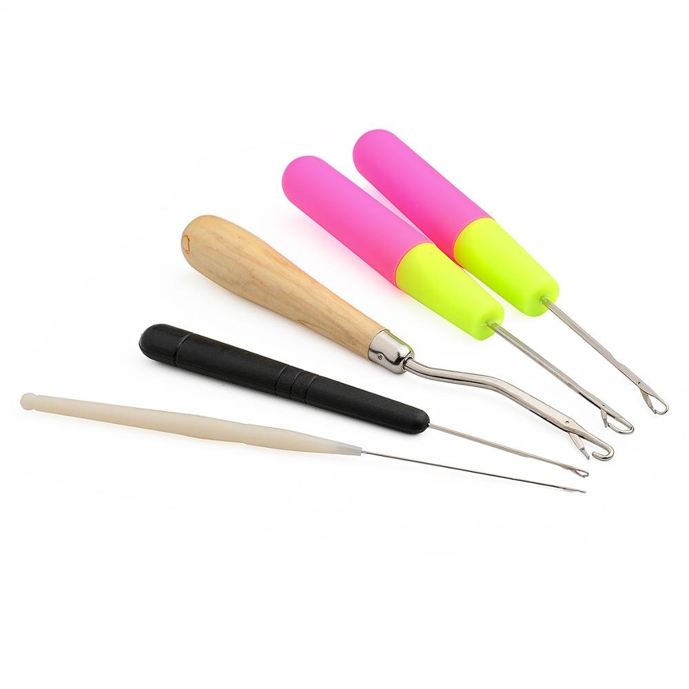 5 stk/sæt plast hæklenål fletning lås krog vævning hår dreading kroge værktøj til fletning håndarbejde håndsynåle