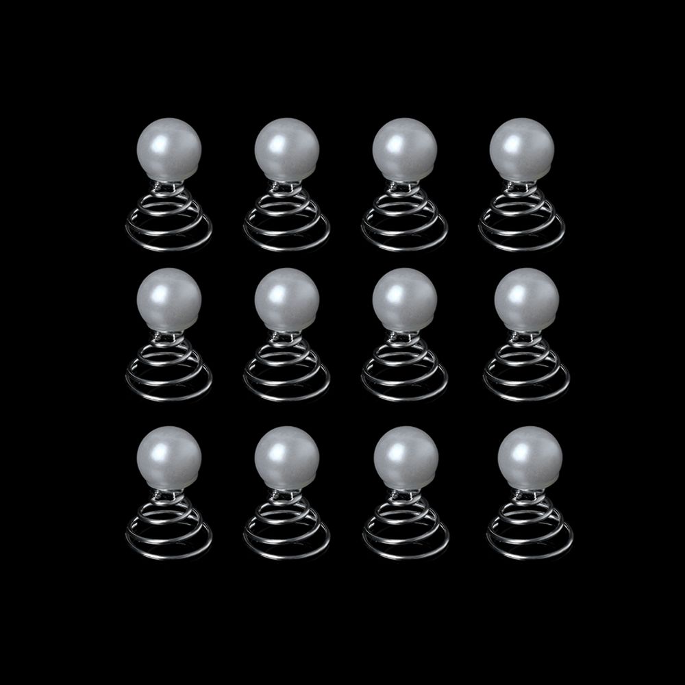 12 stuks strass haaraccessoires bruidshoofdtooi spiraalvormige clips haarspelden hoofddeksel: Grijs