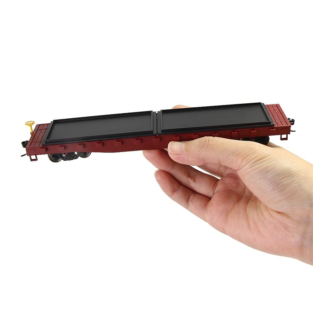 Transporteur de voiture plat 52 ", à échelle HO, 1 pièce, modèle 1/87, 52 pieds, conteneur de Train, transport de marchandises, 1 pièce C8741DS: Rouge
