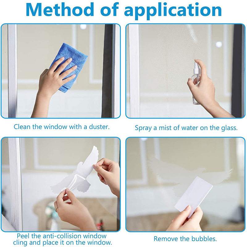 1PC Butterfly Plant Animal Pattern Stickers Transparent Window Alert Decals Bird Anti-Collision DIY Modern Home Decor