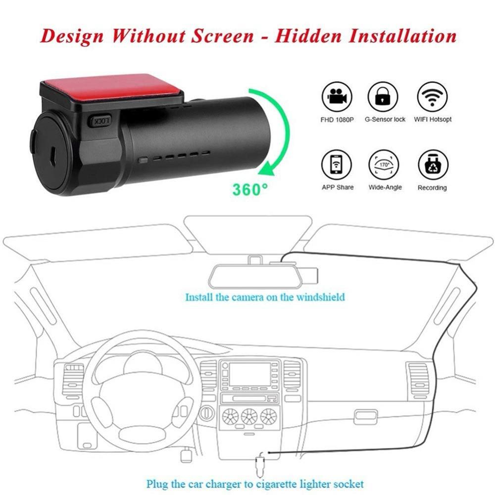 Dvr / dash kamera dash cam mini wifi bil dvr kamera digital registrar videooptager dashcam auto camcorder trådløs dvr app monit