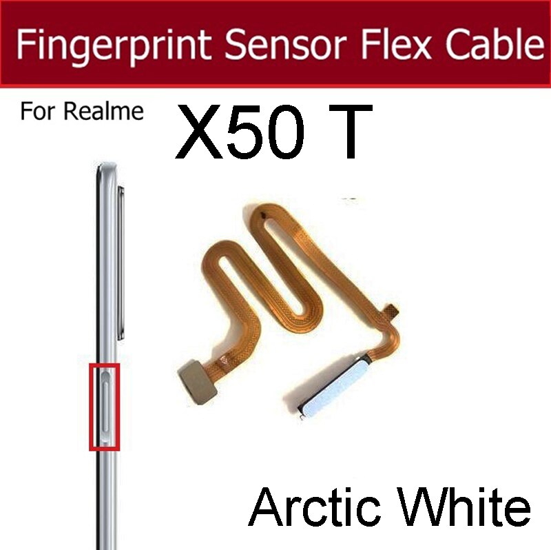 Fingerabdruck Sensor Heimat Taste Schlüssel berühren Ich würde biegen Kabel Für OPPO Realme X50 Meister X50M X50T X Lite X3 Super Zoomen Ersatzteile: X50T Arktis Weiß