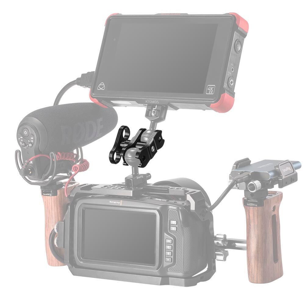 SmallRig, doble cabezal de bola de cámara DSLR, barra de extensión, aparejo de cámara DIY para brazo mágico, soporte de monitor 2134