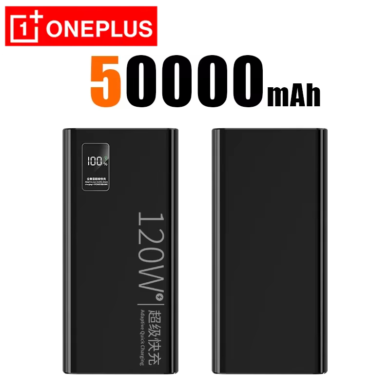 Oneplus 50000 mah original mobil 30000 mah powerbank 120w toveis hurtigladende eksternt batteri kompatibel med android ios: Gull
