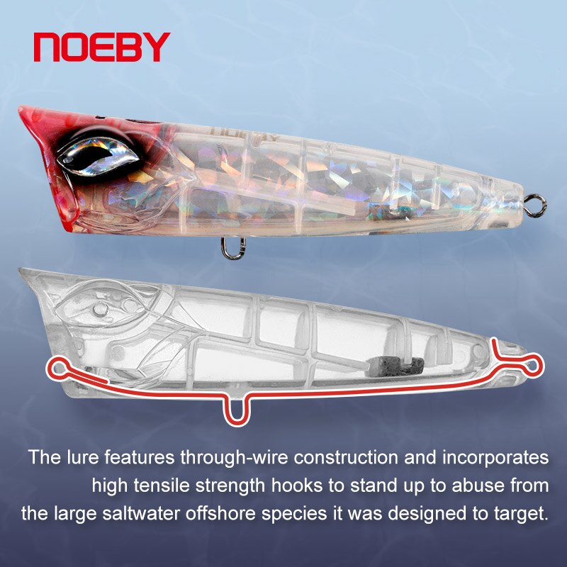 NOEBY Popper Angeln Lockt 120mm 41g 190mm 129g Topwater blasiert Köder Jet Popper Wobbler für GT thunfisch groß Spiel Angeln locken