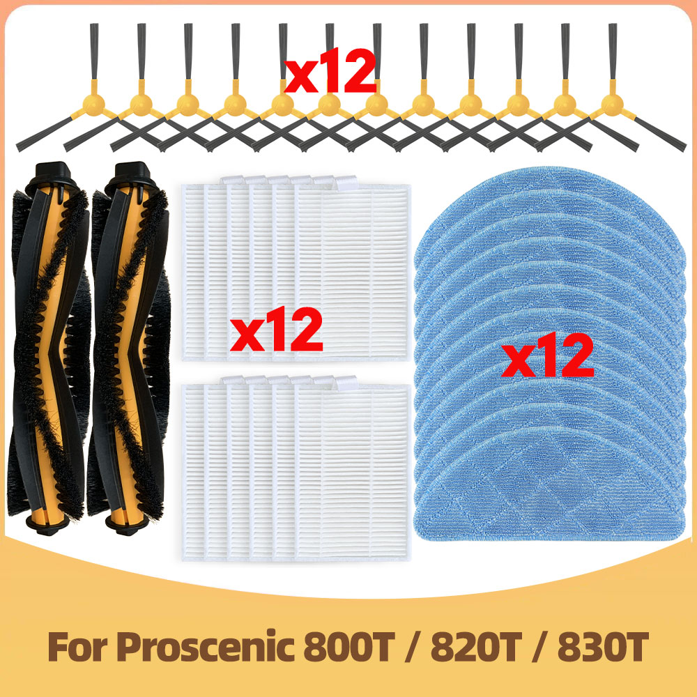 Compatibile con Proscenic 800T 820T 830T LIECTROUX C30B XR500 E30 Aspirapolvere robot Spazzola Laterale Filtro HEPA Panno Mocio Parti di Sostituzione: Cielo Blu