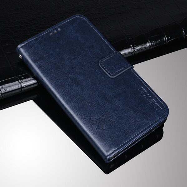 Til xiaomi  mi 9 lite etui flip tegnebog business læder fundas telefon etui til xiaomi  mi 9 lite cover capa tilbehør: Mørkeblå