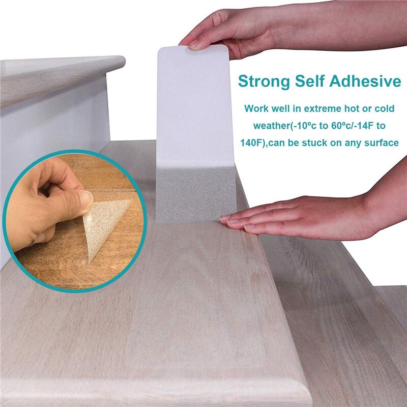 15Pcs Non Slip Traptreden Strips Veiligheid Anti Slip Transparante Tape Veilig Grote Maat Waterdicht Bad Trappen Stappen Floor stickers