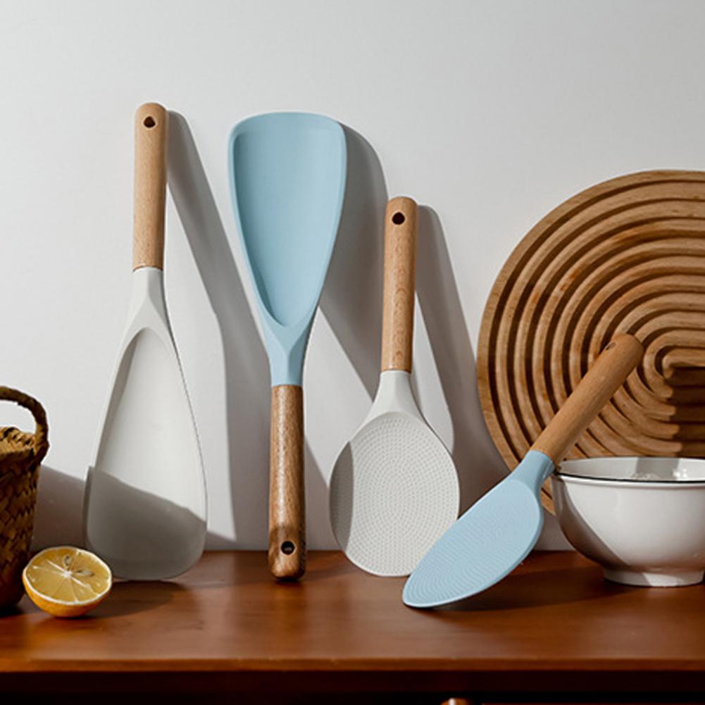 Pala de silicona resistente al calor para cocinar, pala de superficie irregular, paleta de arroz sin olor, herramienta de cocina