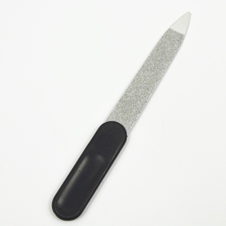 6 unids/lote, lima de uñas de acero inoxidable, Lima para pulir uñas, pulidor, removedor de pulir, lija portátil, herramienta para limar callos: 6pcs Black