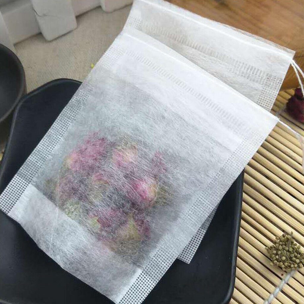 100 stk teposer filter engangs tomme duftende teposer med snøre te infuser medicinpose til urte løs te bolsas de te