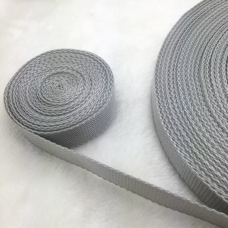 Correa de cinta de nailon para manualidades, 2 yardas/lote, 25mm, para mochila, bolsas de flejado, accesorios para perros: Silver Grey