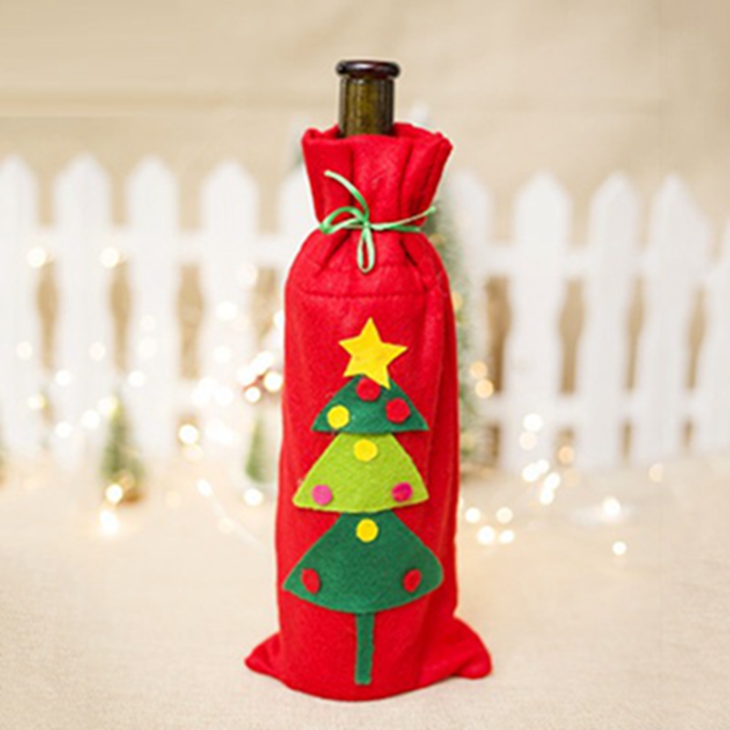 Weihnachten Dekorationen Wein Flasche Tasche Filz Tuch verrotten Wein Taschen Champagner Lagerung Tasche Weihnachten Startseite Abendessen Party Tisch Dekore