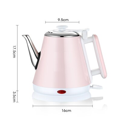 1l vattenkokare lång pip mun automatisk avstängning resa mini rostfritt stål vattenpanna tekanna värmare kopp eu us uk: Rosa