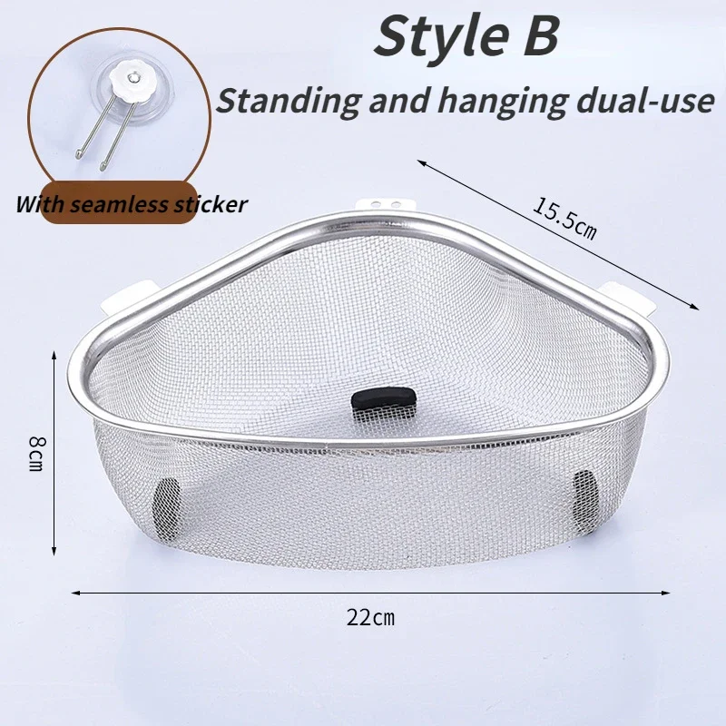 Kitchen Drain Basket Household Hangable Sink Rack Garbage Filter Drain Basket Kitchen Tools Mesh Strainer Baskets Sink Strainer: green