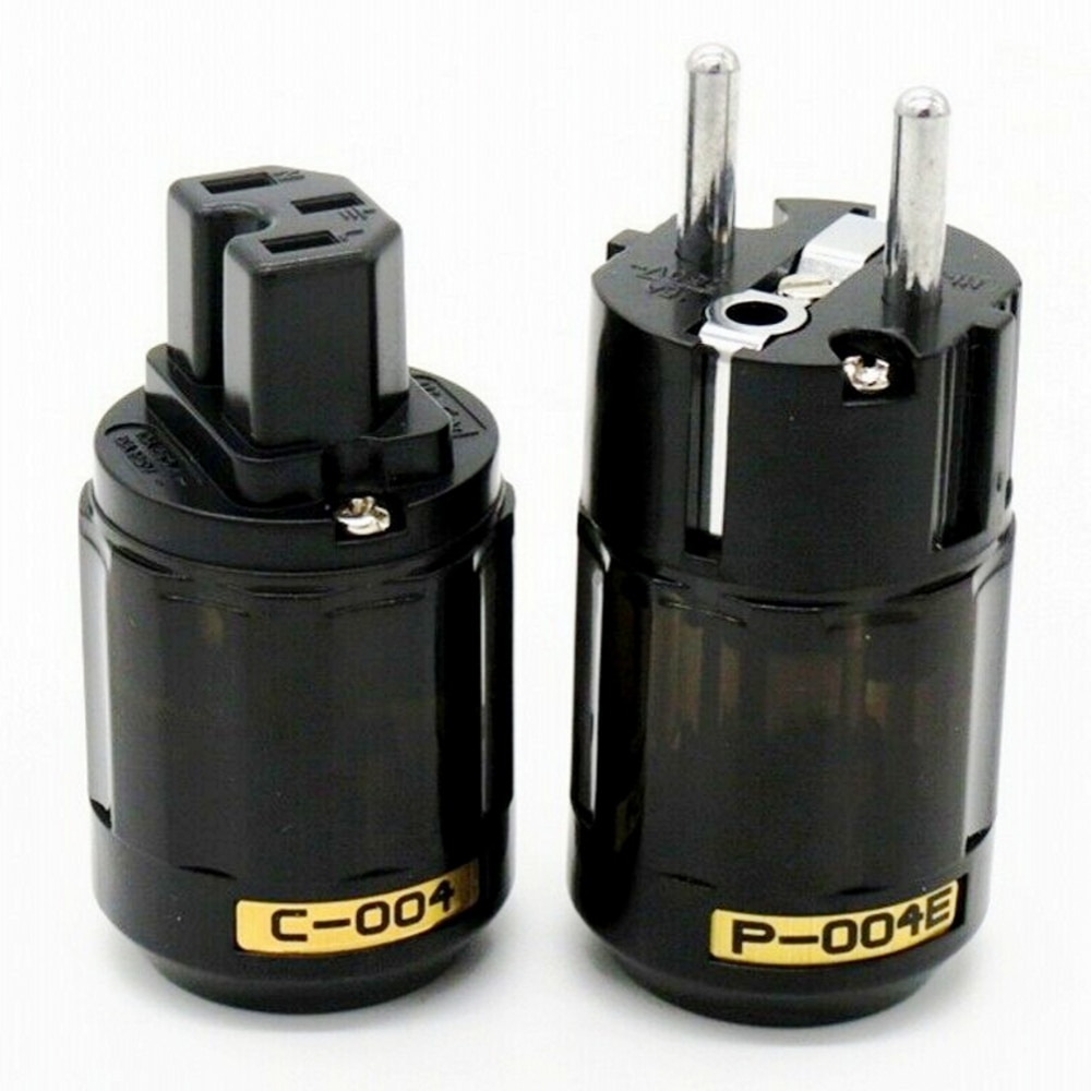 Oyaide C-004 P-004E Schuko Europa Eu Power Plug Rhodium Iec Audio Connector Vrouwelijke-Mannelijke Matihur Audio Hifi